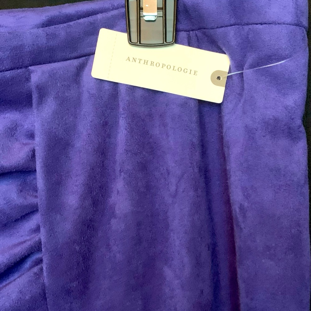 NWT Anthropologie Blue Faux Suede Skirt - Picture 6 of 13